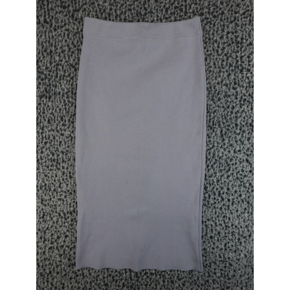 Aritzia Babaton Sculpt Knit Midi Skirt Womens‎ XS Lavender Grey Ribbed Pencil